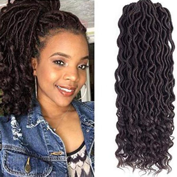 2020 Goddess Faux Locs Crochet Twist Braids 18inch Curly Twist