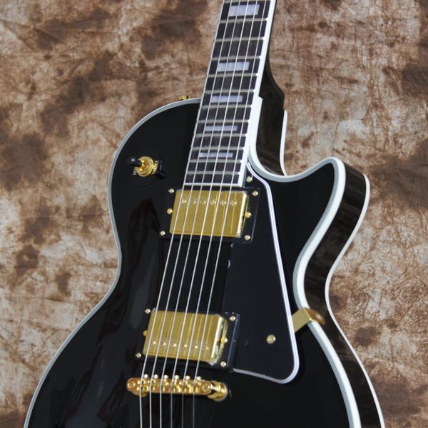 

2019 china guitar cu tom hop black 6 tring electric guitar mahogany body ro ewood fingerboard fa t delivery accept oem bu ine