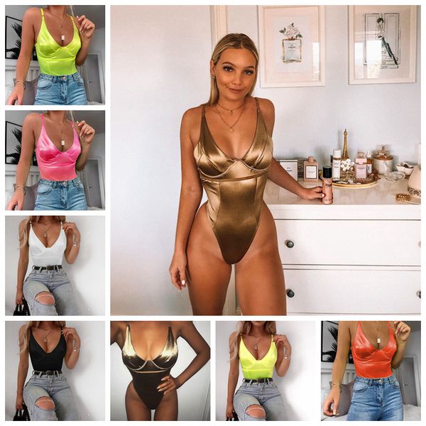 

spot 2020 european spring and summer fashion nightclub gold backless solid color sling dress vest, support mixed batch, White