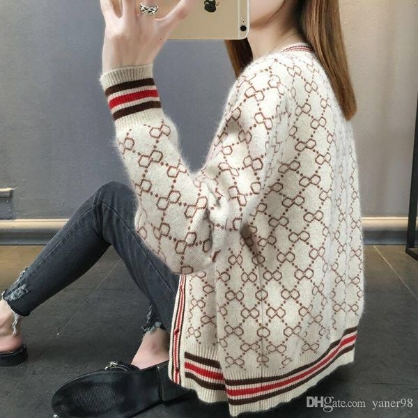 

кашемировый кардиган женская мода свитер, простой ретро ветер, простая атмосфера кардиган свитер, White;black