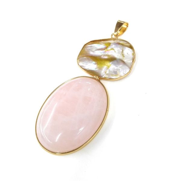 

wholesale 10 pcs gold plated irregular shape shell connect oval many colors agate pendant ethnic style jewelry, Silver