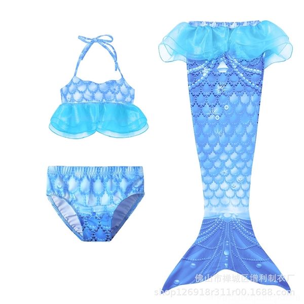

xanur children rainbow mermaid swimwear scale cartoon girls fish baby swimsuit 2020 summer fashion kids bikini z0825