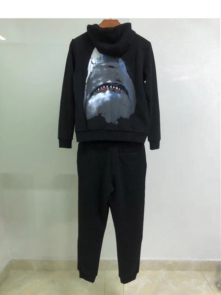 

designer fashion shark print tracksuits mens women jersey tracksuits with hood gvc pullover giv sweatshirt pants, Gray