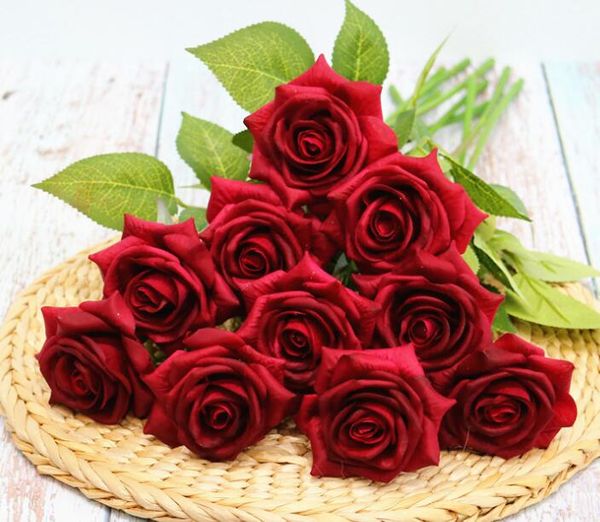 Romântico Artificial Rose Flower DIY Seda Flores Frescas Flores Para Festa de Casamento Casa Decoração de Férias GB519