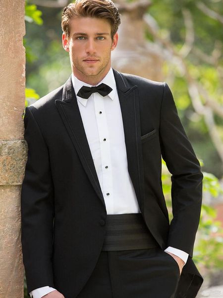 

new custom sime fit black men suits wedding tailcoat tuxedos groomsman suits bridegroom man prom wear(jacket+pants) 539, Black;gray