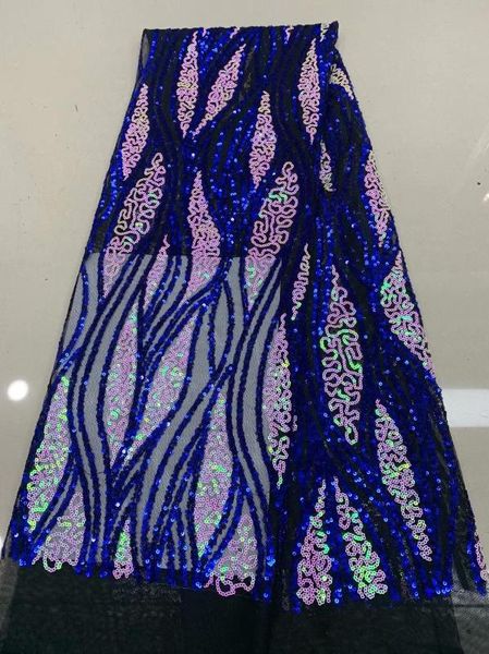 

5 yards soft hand cut elegant african french lace fabric shiny wedding nigeria ghana celebration dress with sequins good choice, Pink;blue