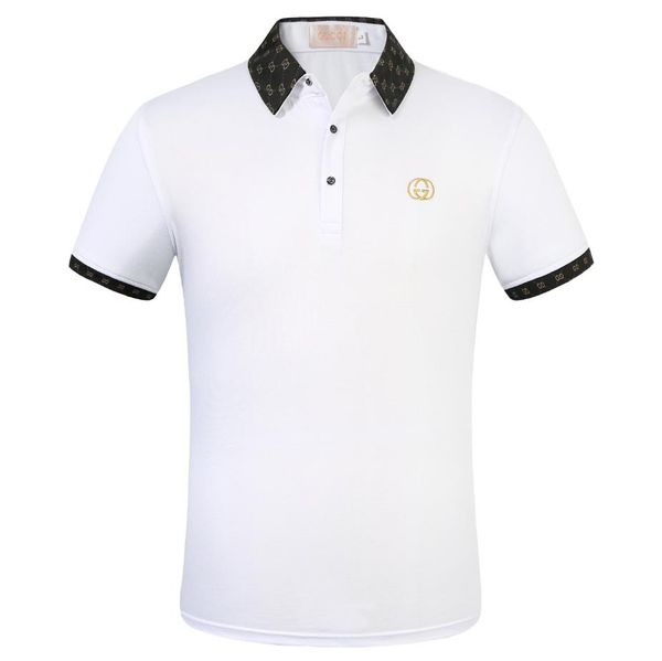 

2019 poloshirt tshirt men gg breathable and comfortable movement 100% cotton polo unlined upper garment and fashion polo shirts, White;black