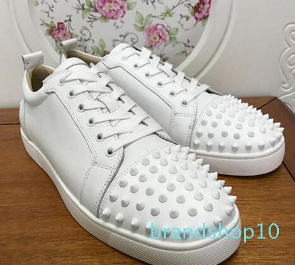 

mens designer shoes designer sneakers low cut spikes flats shoes red bottom for men and women leather sneakers party designer shoes lts, Black