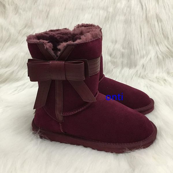 

new designer shoes fashion australian snow boots women boots big bow knot winter warm outdoor boots luxury shoes ivg, Black