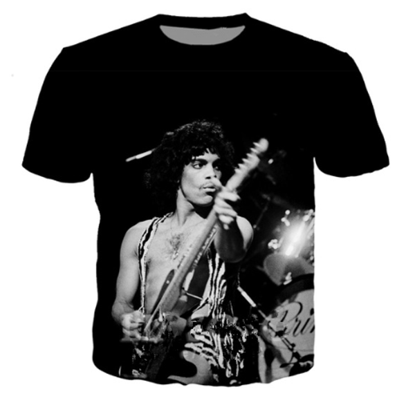 

fashion pop singer prince rogers nelson t-shirt 3d printed women/men summer funny short sleeve t-shirt casual k711, White;black