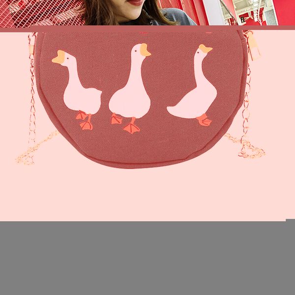 

new elegant shoulder bag women wild simple messenger bag for girls fashion chain canvas small round crossbody shoulder k613