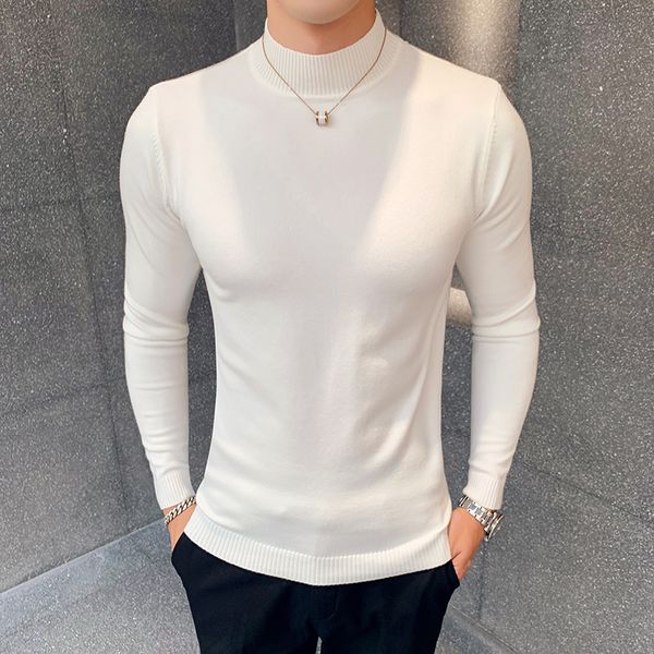 

super comfortable turtleneck men sweater autumn winter solid casual sweaters men slim fit soft streetwear pull homme 3colors 3xl, White;black