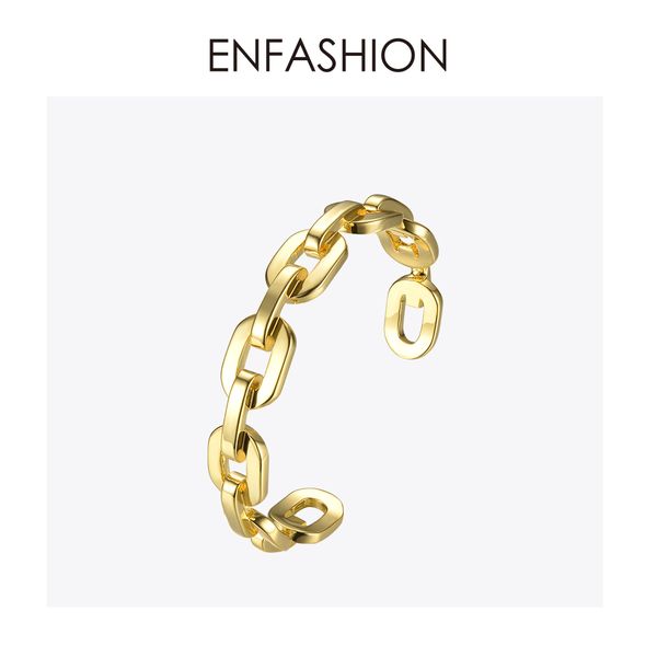 

enfashion pure form medium link chain cuff bracelets & bangles for women gold color fashion jewelry jewellery pulseiras bf182033, Black