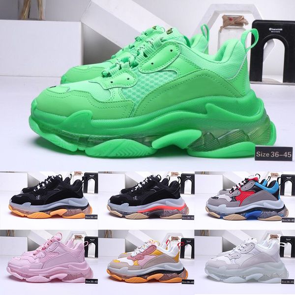 

2020 new triple-s 17fw crystal bottom sneakers women fashion paris luxury casual platform shoe triple s trainers mens designer shoes 36-45