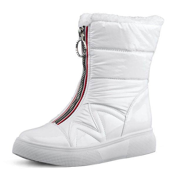 

snow boots women winter round toe dropshipping fashion thick bottom plush keep warm plush leisure breathable women boots, Black