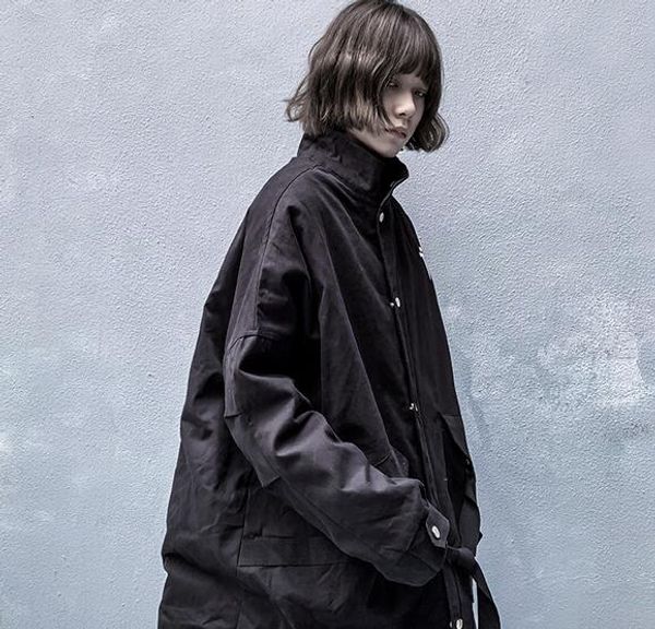 

streetwear men/women winter jacket casual wizard hooded jacket harajuku style thick warm outwear parkas, Black;brown