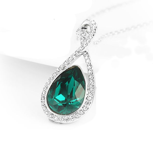 

2019 fashion charm imitate jadeite necklace women jewelry luxury christmas gift, Silver