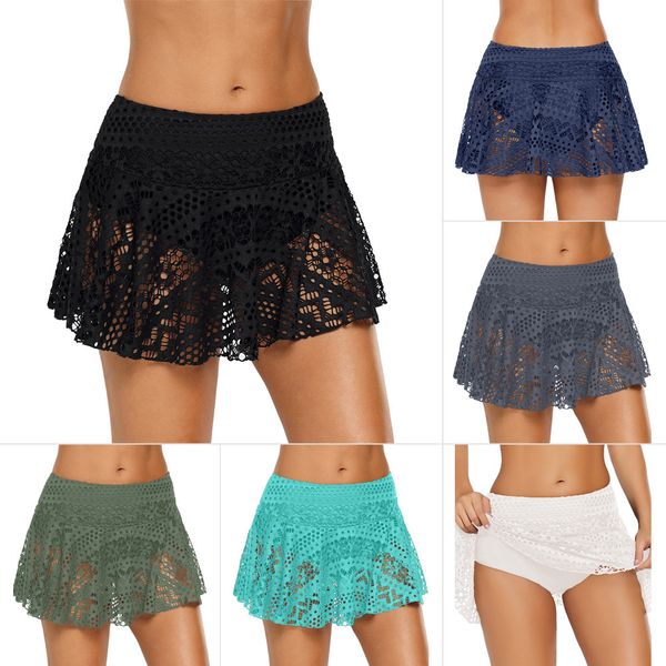 

ins плавания юбки женской сетка красного крючок шнуровка кружево высокая талия anti-окна выходят на берег треугольных плавки, White;black