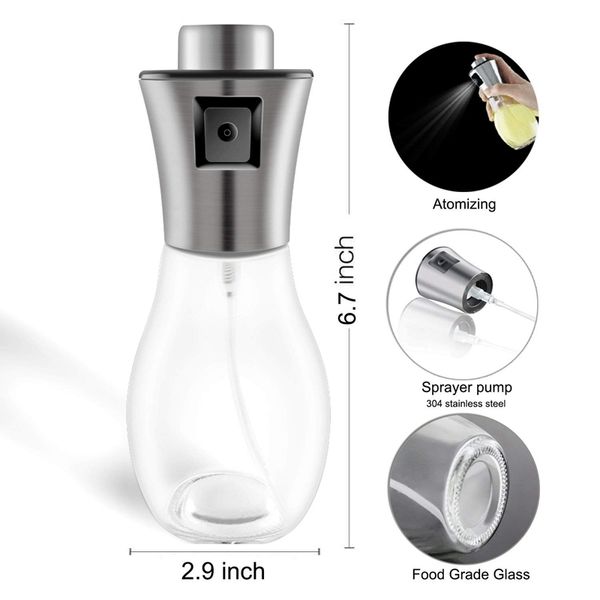 

olive oil sprayer,transparent food-grade glass mister,portable cooking spray vinegar bottle dispenser for kitchen,bb other kitchen tools