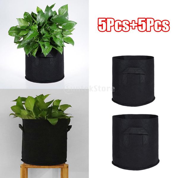 

2&3 gallon 10-piece thick fabric grow bags vegetable planter round reusable