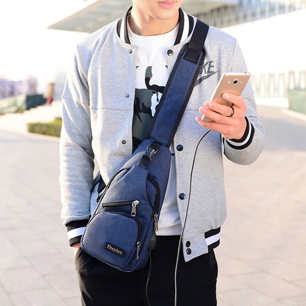 

3 colors new canvas chest bags fashion men's polyester sling bags chest pack crossbody men boston bag may20