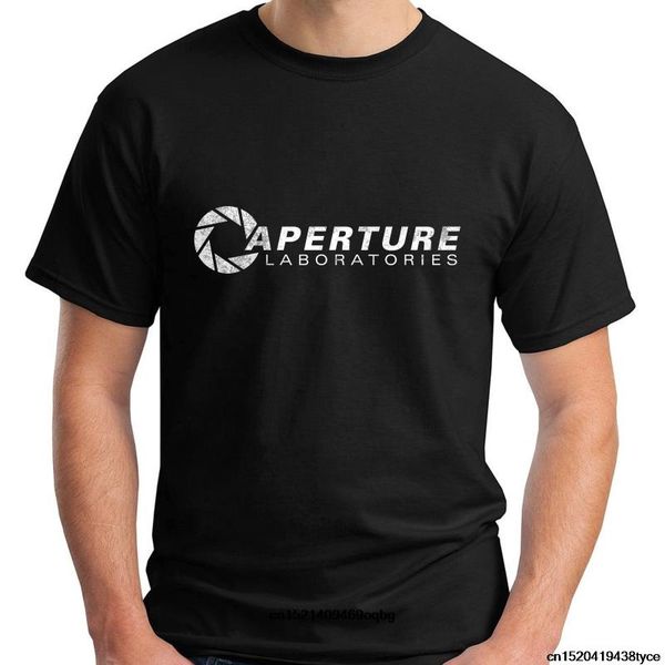 

men t shirt fashion new vintage aperture laboratories science logo labs game portal t shirt, White;black