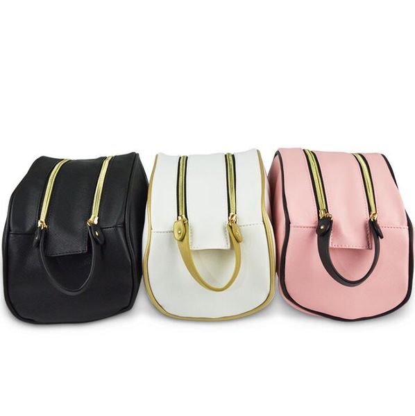 

Designer Cosmetic Bag Double Zipper Big Capacity Travel Waterproof PU Wishing Bag Holiday Travel Handbags