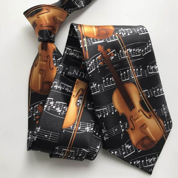 

neck ties unique men music necktie musical theme party cello with notes, Blue;purple