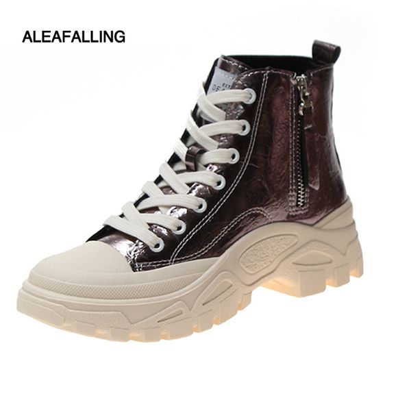 

aleafalling classical bling fashion bling women ankle boots lace up soft leather mature boots girl fashion party shoes zip open, Black