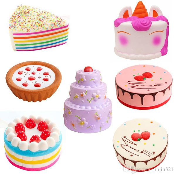 

jumbo squishy toys 25*25*8cm colorful cartoon strawberry cake big cake slow rising jumbo squishy toys kids christmas gift