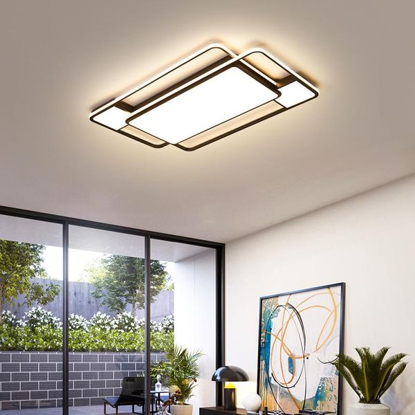 

new square/rectangle modern led ceiling lihgts for living room studyroom bed room lights black led ceiling lamp light fixtures