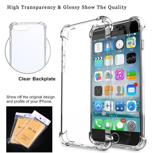 

Super anti knock oft tpu tran parent clear phone ca e protect cover hockproof oft ca e for iphone 6 7 8 plu x xr x max