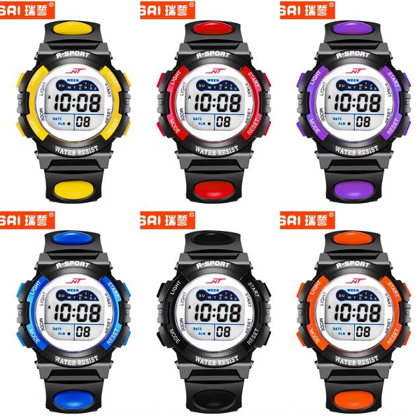 

rvisri/regis children's luminous electronic sports outdoor waterproof student electronic watch color-changing luminous watch, Blue