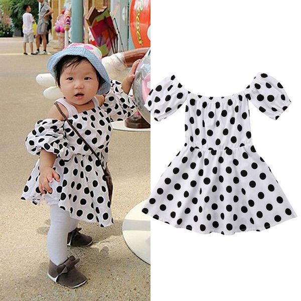 

Beautiful Clothes Kids Baby Girls Dress Dot Carnival Party Fancy Costume Ballet Stage Performance Off Shoulder Dresses Clothes
