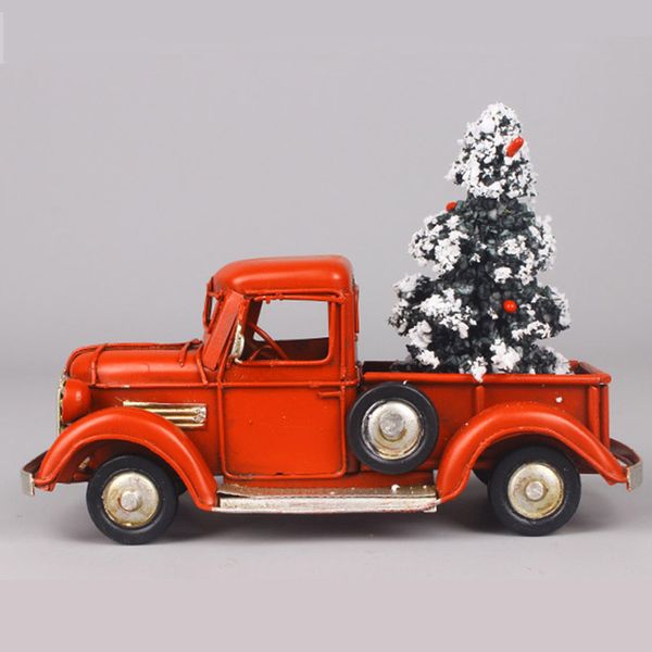

christmas 2019 little red truck table decor new year's products for kids metal vehicle car model