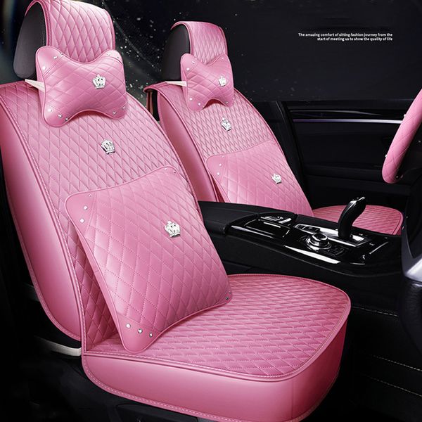 

purple automobile car seat covers pu leather 1 set universal car seat cover for toyota subaru honda auto interiors accessories
