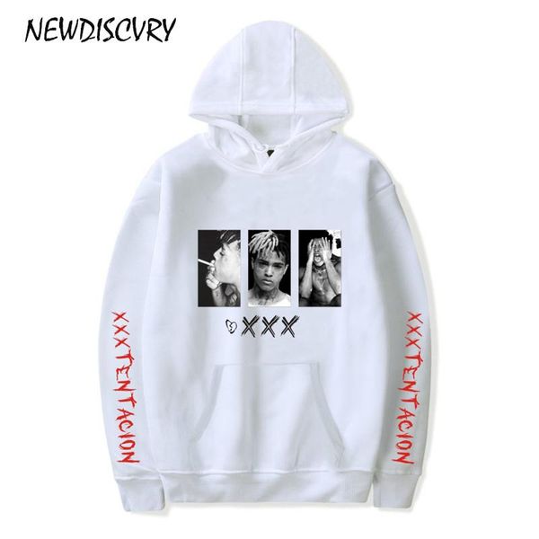 

xxx tentacion hoodies men casual man pullover streetwear men hooded sweatshirt fashion funny print hoody clothes, Black