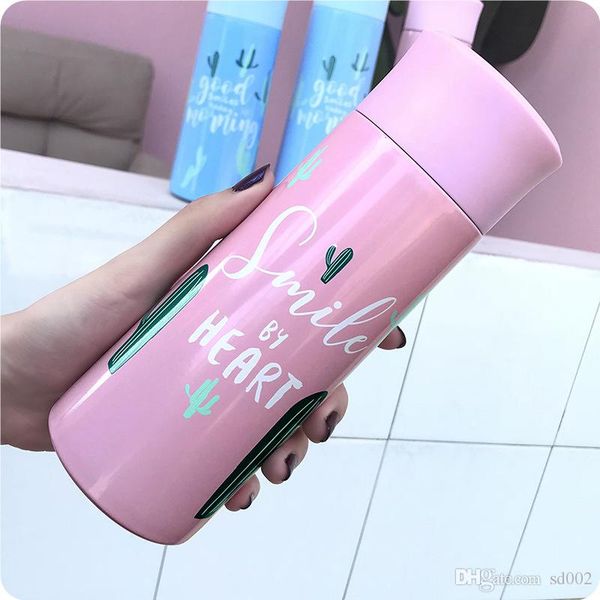 

flamingo cup straight body cactus water bottle vacuum stainless steel kettle literature schoolgirl portable dream tropic lovely 24 8chb1