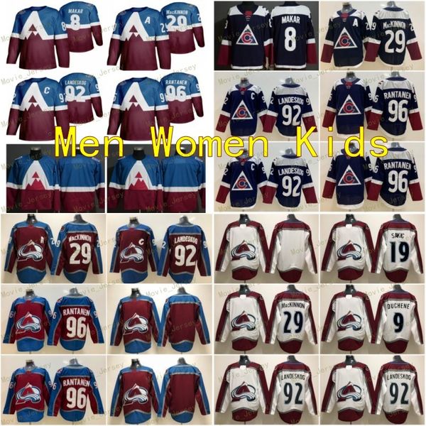 

colorado avalanche 2020 stadium series jerseys 29 nathan mackinnon 96 mikko rantanen 92 gabriel landeskog 8 cale makar men women youth kids, Black;red