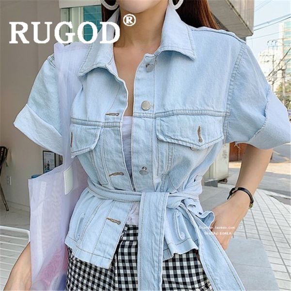 

women solid denim jacket turn down collar short style with belt jeans jacket slim new fashion female casual coat, Black;brown