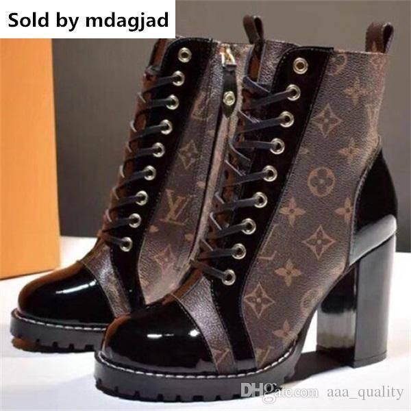 

star trail ankle boot women s round toe lase up martin boot women designer shoes ladies leather combat booties rough heels boots zx6