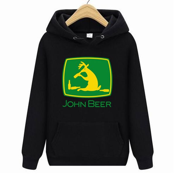 

simple splicing hoodies john beer john deer funny logo hoodies, sweatshirts size xs-4xl hoodies, Black