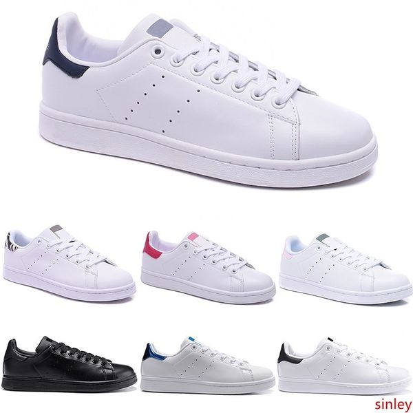 

2019 smith shoes flats women men leather casual shoes gree white black pink blue stan mens skateboard designer shoe size 36-44