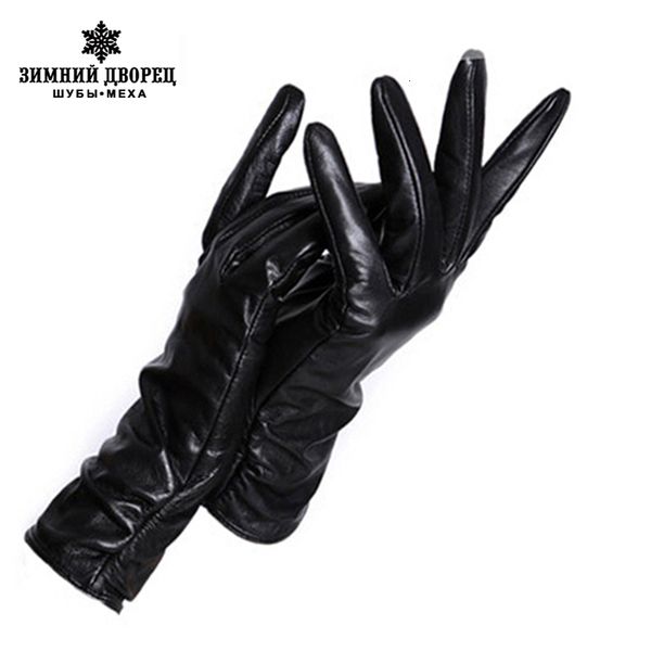 

2019 leather gloves,genuine leather,black,red,beige,leather gloves women,leather winter gloves,brand women gloves y191112, Blue;gray