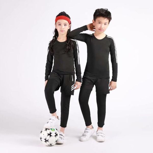

children's sportswear running basketball suit football sports fitness gym jogging suit sportstement football sports, Black;blue