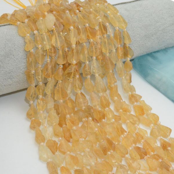 

natural citrine rough material nugget beads 9~12mm - no color treatment
