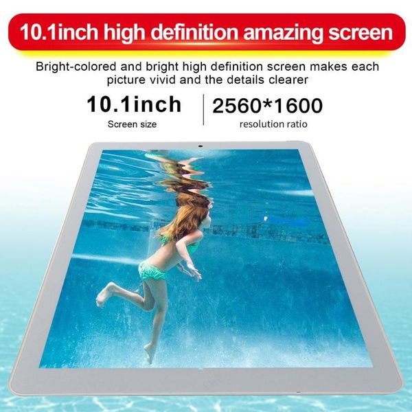 

p10 fashion tablet 10.1 inch hd large screen android 8.10 version fashion portable tablet 6g+128g white white eu plug car