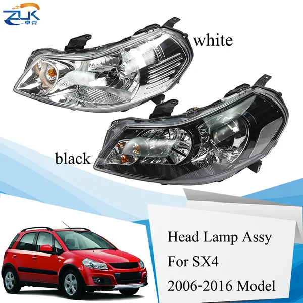 

zuk left right front bumper headlight headlamp for sx4 2006-2016 front head light head lamp white type black type