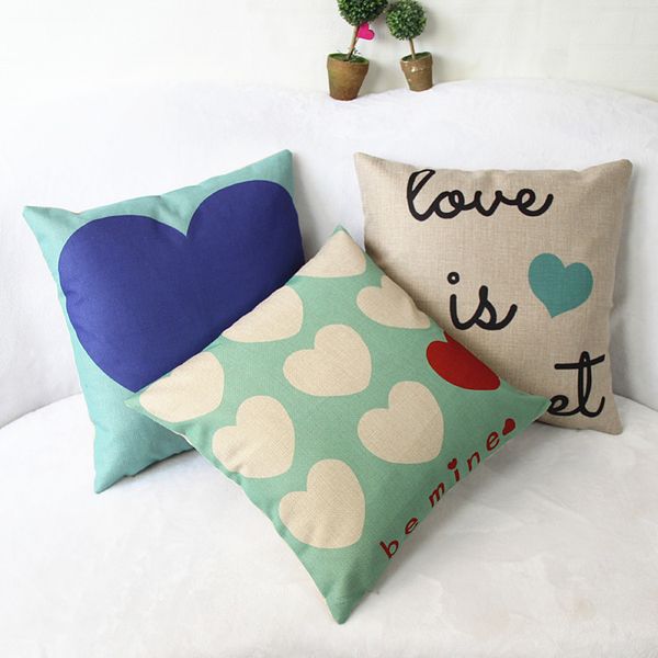 

love seat pillow cover decorative housse de coussin cozy pillowcases 18x18 inches wedding valentine's gift covers pillow case