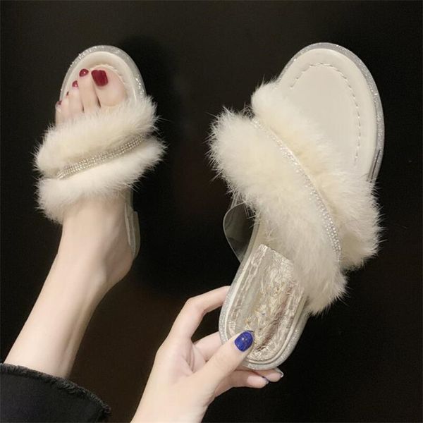 

mhysa 2019 autumn new fashion women's slippers home indoor plush slippers warm women's shoes comfortable casual shoes, Black